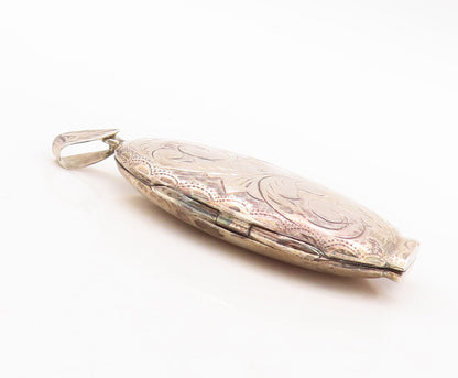 925 Sterling Silver Vintage Pendant Swirly Carved Oval Locket (OPENS)  PT23184