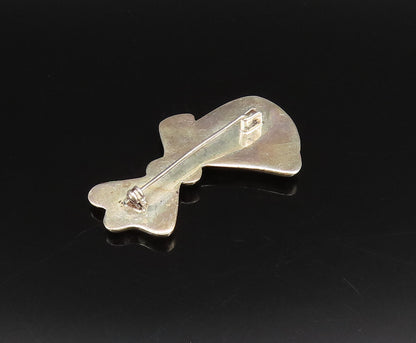 925 Sterling Silver  Vintage Asymmetric Ribbon Bow Tie Brooch Pin  BP9948