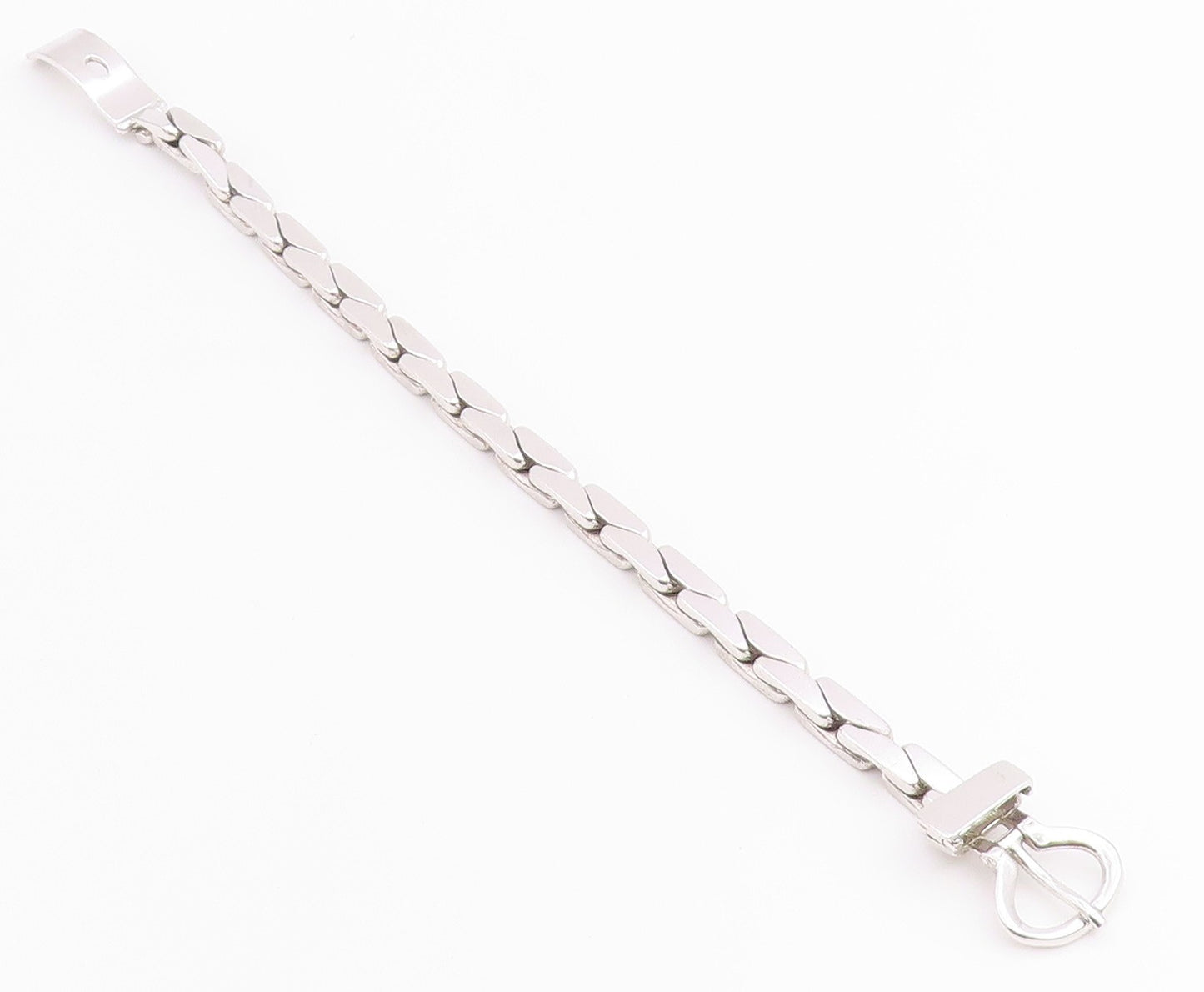 925 Sterling Silver Vintage Bracelet OP ORLANDINI Buckle Clasp Chain  BT12220
