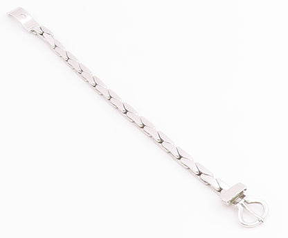 925 Sterling Silver Vintage Bracelet OP ORLANDINI Buckle Clasp Chain  BT12220