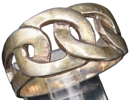 925 Sterling Silver Vintage Interlocking Open Circles Band Ring Sz 9.5 RG25835