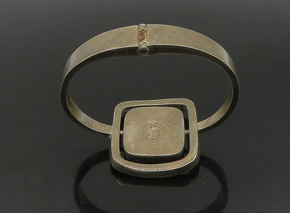 DESIGNER MEXICO 925 Silver  Vintage Tiger's Eye Square Bangle Bracelet  BT9208