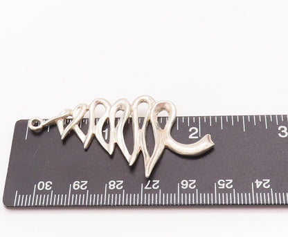 925 Sterling Silver Vintage Pendant Designer Cutout Brutalist Design  PT22966