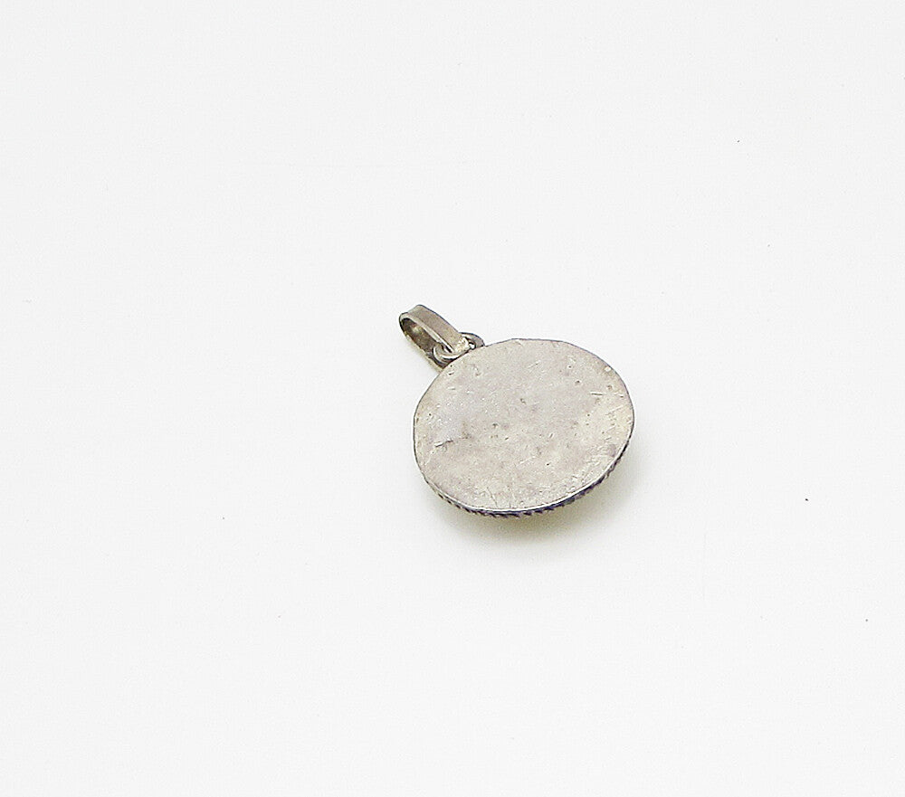 925 Sterling Silver  Vintage Dome Shell Drop Pendant  PT2326
