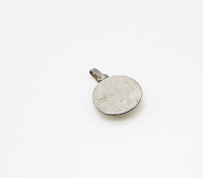 925 Sterling Silver  Vintage Dome Shell Drop Pendant  PT2326