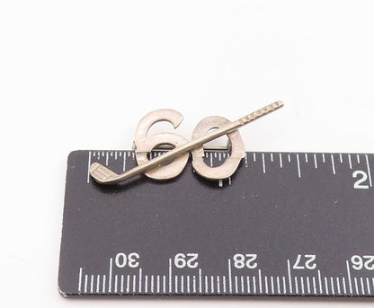 925 Sterling Silver Vintage Brooch Etched 60 Year Golfer Sport Charm  BP12034