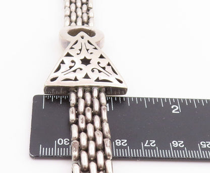 925 Sterling Silver Vintage Bracelet Intricate Geometric Woven Chain  BT11832