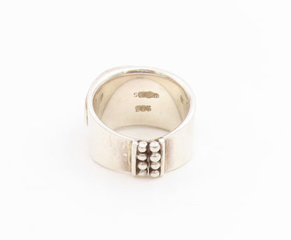 925 Sterling Silver Vintage Ring SAJEN Druzy Quartz Shiny Band  Sz 5  RG33864