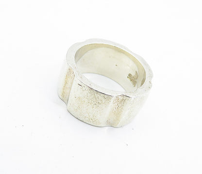 925 Sterling Silver Vintage Shiny Dented Pattern Round Band Ring Sz 7  RG7112