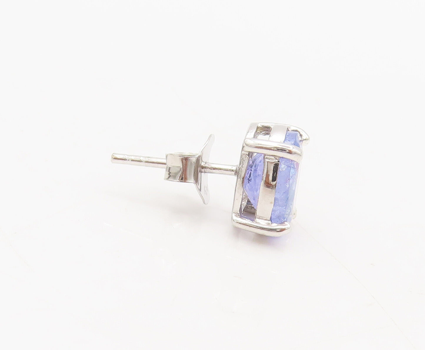 925 Sterling Silver  Vintage Minimalist Oval Tanzanite Stud Earrings  EG12710