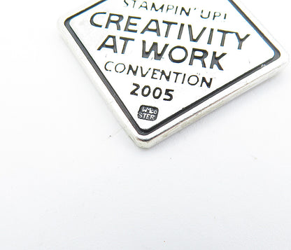 925 Sterling Silver  Stampin' Up Convention 2005 Oxidized Drop Pendant  PT4034