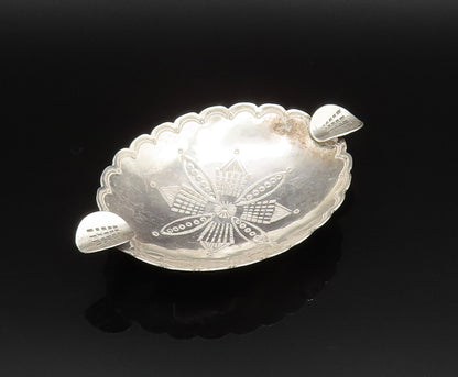 925 Sterling Silver  Vintage Wavy Edge Centerpiece With Handles  TR3392