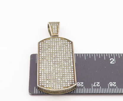 925 Sterling Silver  Vintage Shiny Cubic Zirconia Encrusted Pendant  PT12453