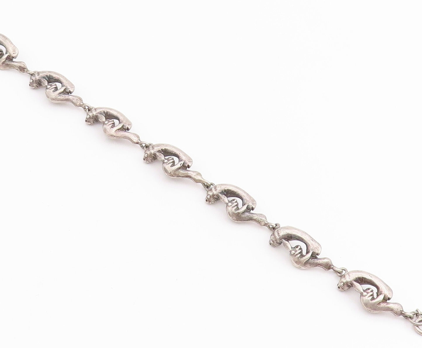 925 Sterling Silver Vintage Bracelet Dark Tone Swimming Sea Gull   BT11028