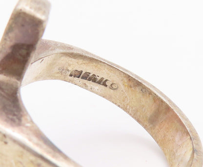 925 Sterling Silver Vintage Ring MEXICO Solid Cut Dented Cross  Sz 11.5 RG28437