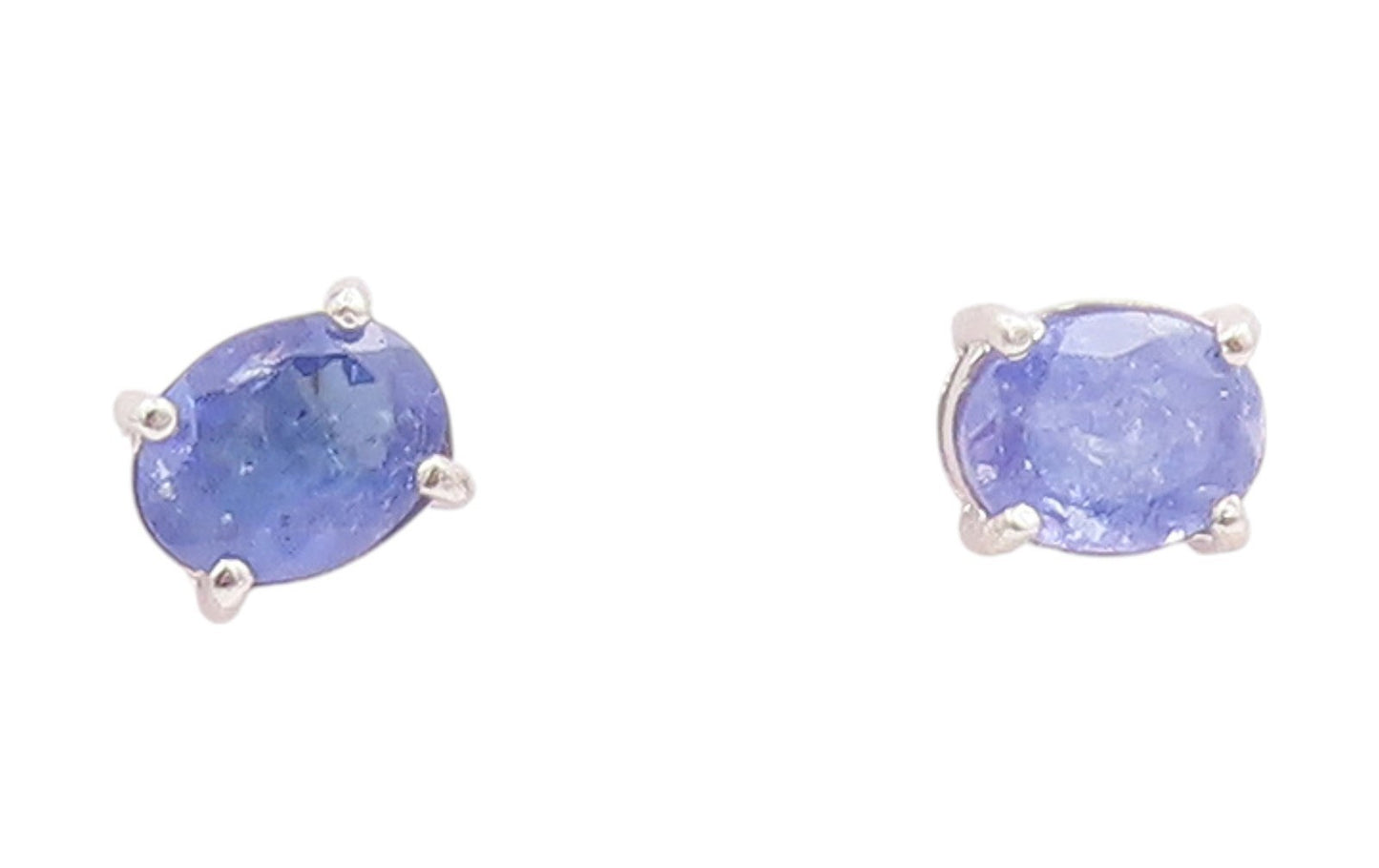 925 Sterling Silver Vintage Earrings Oval Cut Tanzanite Minimalist Stud  EG13766