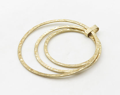925 Sterling Silver  Shiny Gold Plated Graduated Circles Pendant  PT12627