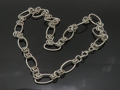 MONET 925 Silver  Vintage Circle Rope Twist Mooring Link Chain Necklace NE3846