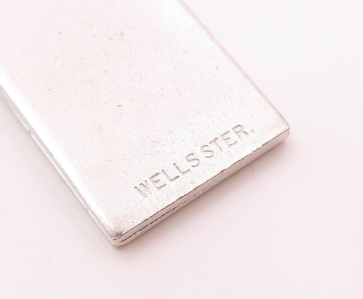 925 Sterling Silver  Vintage Etched Steno Pad Notebook Pendant (OPENS) PT20822