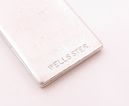 925 Sterling Silver  Vintage Etched Steno Pad Notebook Pendant (OPENS) PT20822