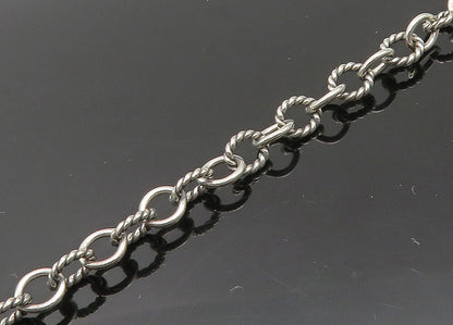 CAROLYN POLLACK 925 Silver  Vintage Shiny Swirl Twist Chain Necklace  NE3445