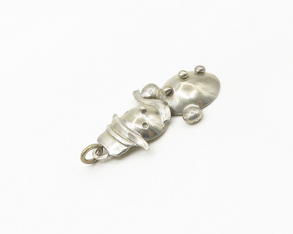 925 Sterling Silver  Vintage Shiny Winter Snowman Motif Pendant  PT14423