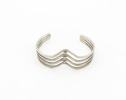 MIDDLE EAST 925 Sterling Silver  Vintage Pointed Split Cuff Bracelet  BT6985