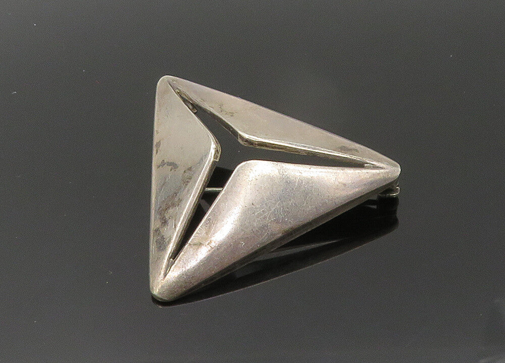 RANCHO ALEGRE MEXICO 925 Sterling Silver  Vintage Triangle Brooch Pin  BP8631