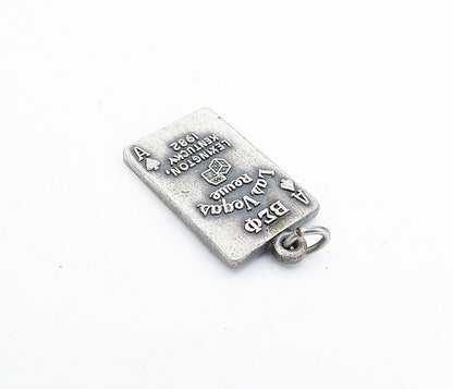925 Sterling Silver Vintage Petite Las Vegas Playing Card Pendant PT2869