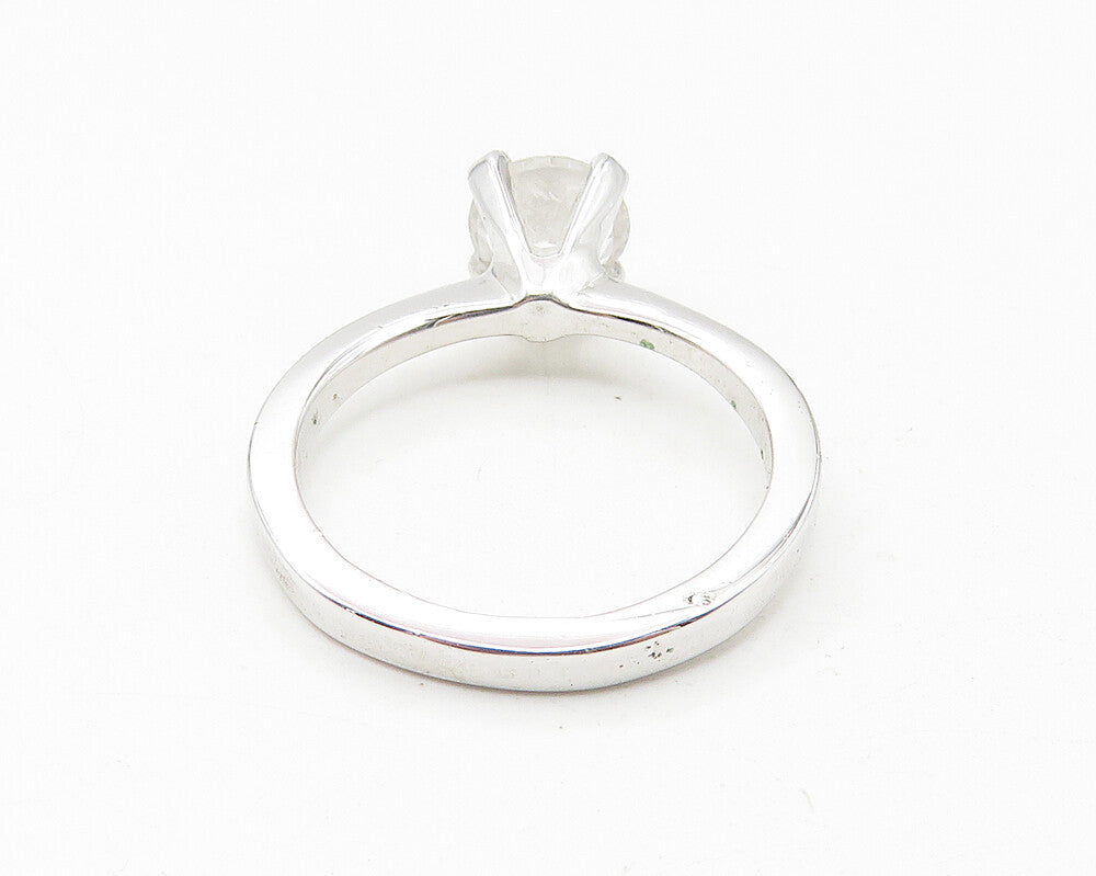 AVON 925 Sterling Silver  Prong Set Topaz Shiny Solitaire Ring Sz 5  RG11392