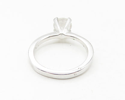 AVON 925 Sterling Silver  Prong Set Topaz Shiny Solitaire Ring Sz 5  RG11392
