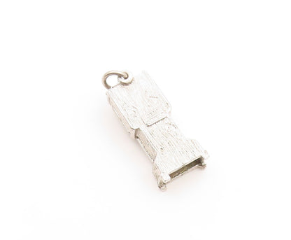 925 Sterling Silver Vintage Pendant BEAU Classic Grandfather Clock Charm PT26277