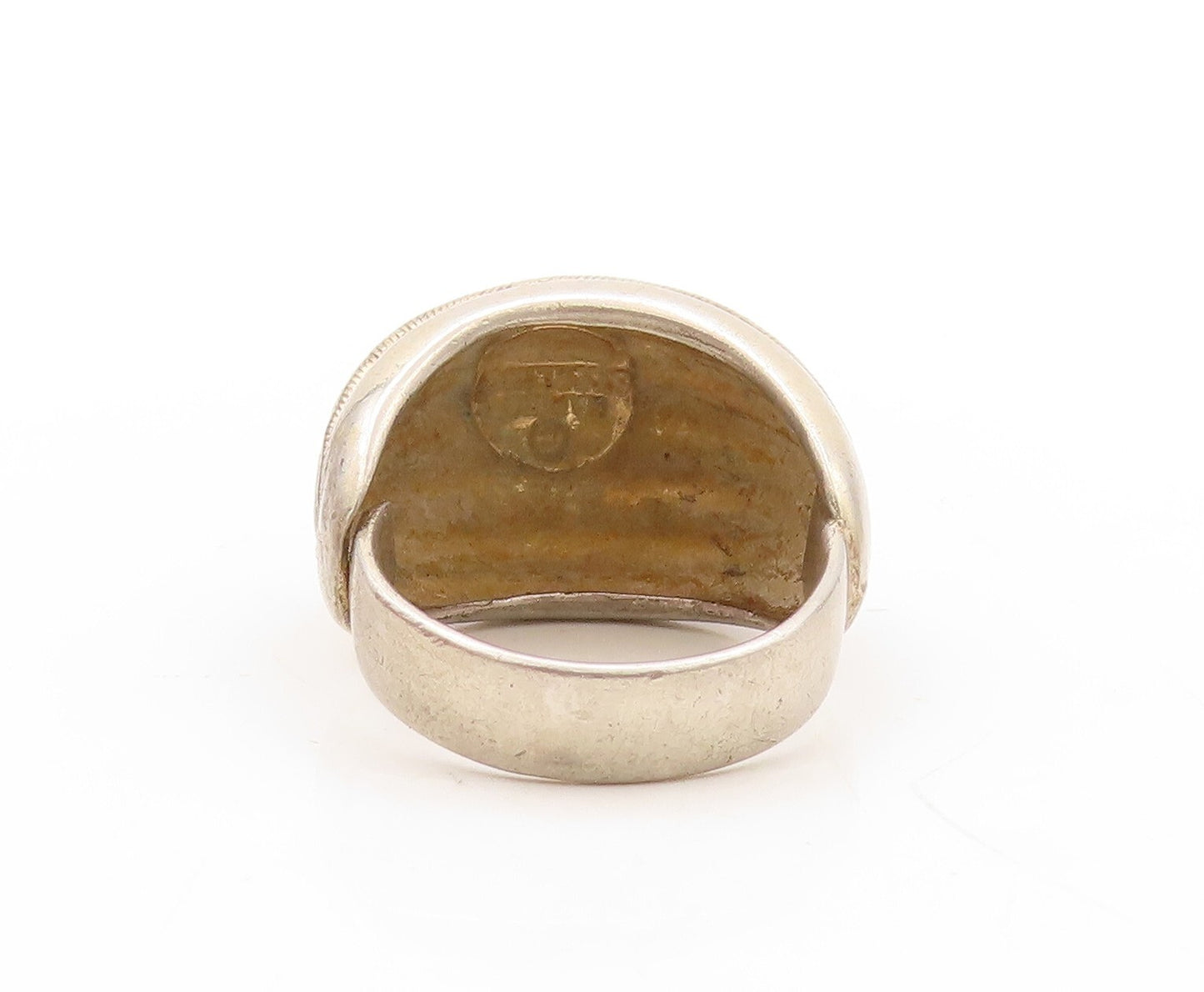 925 Sterling Silver Vintage Ring NAPIER Solid Broad Domed Etched  Sz 8  RG31006