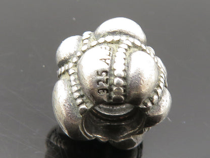 PANDORA 925 Sterling Silver  Vintage Shiny Pattern Bead Charm Pendant  PT19984