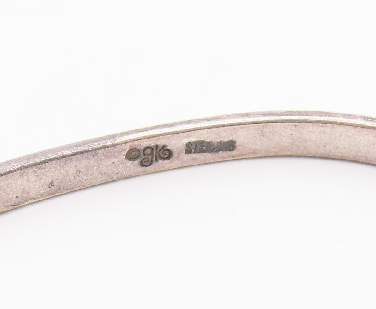 925 Sterling Silver  Vintage Petite Believe Stamped Cuff Bracelet  BT9123