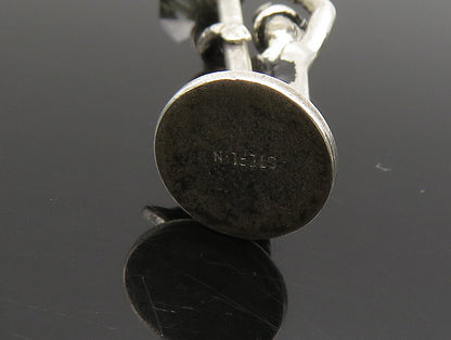 925 Silver  Vintage Enamel Magician Man On Quartz Pole Pendant (MOVES) PT20418