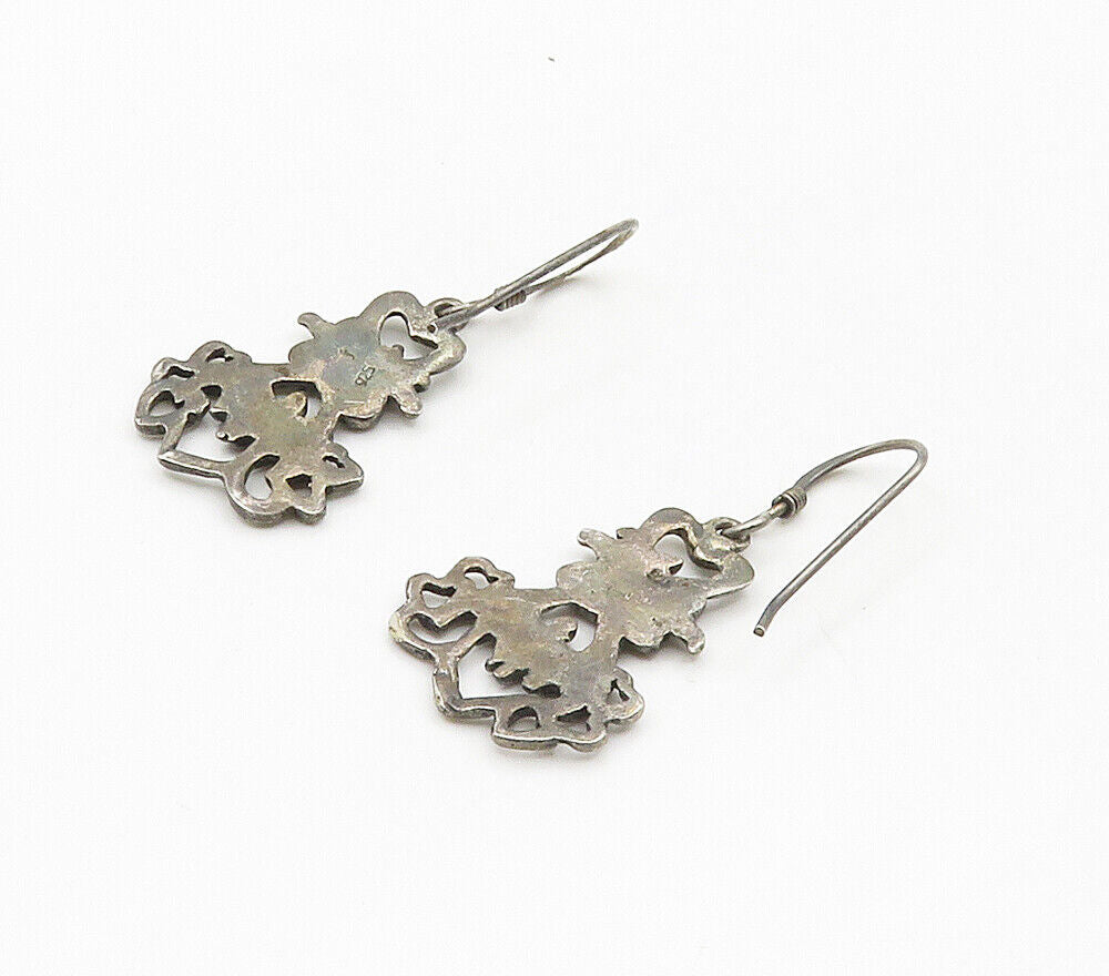 925 Sterling Silver  Vintage Oxidized Cow Couple Dangle Earrings  EG8018