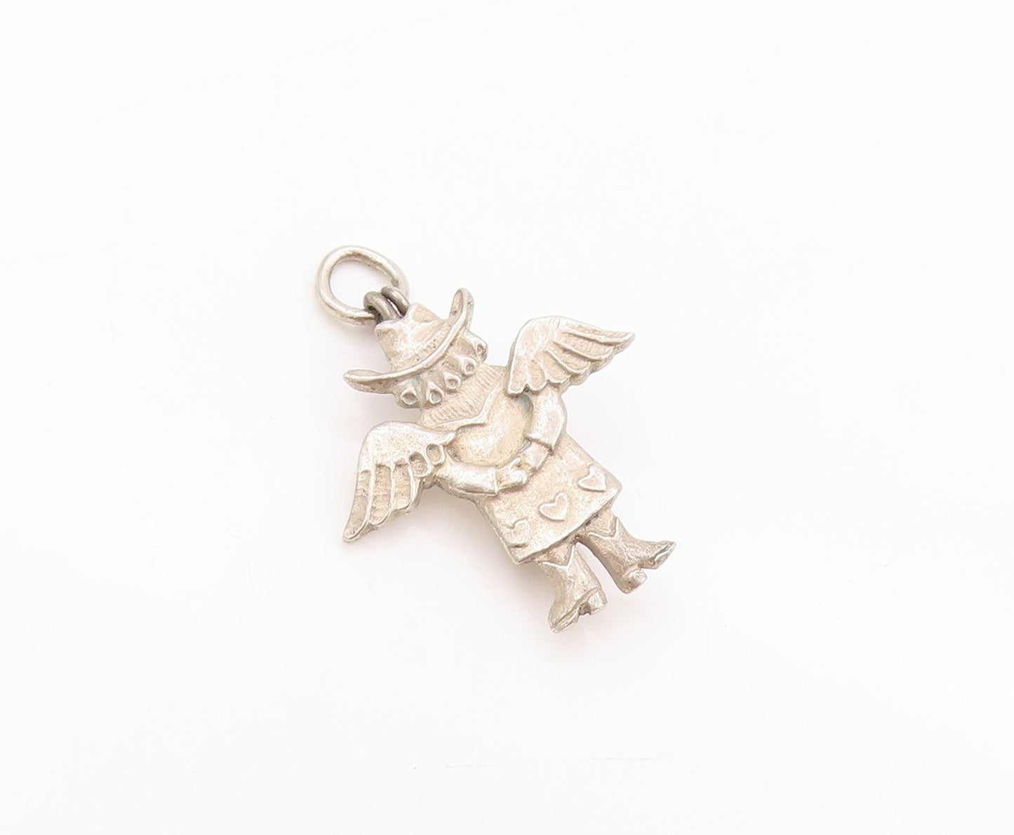 925 Sterling Silver Vintage Pendant Mini Cowgirl Angel Cutout Charm  PT24115