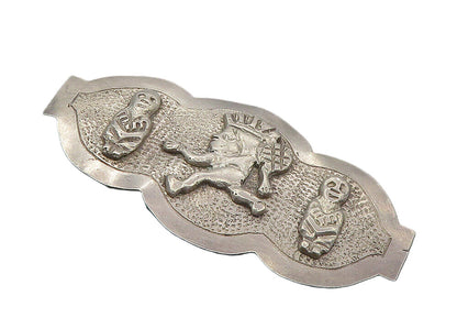 PERU 925 Sterling Silver  Vintage Chiseled Running Man Brooch Pin  BP4086