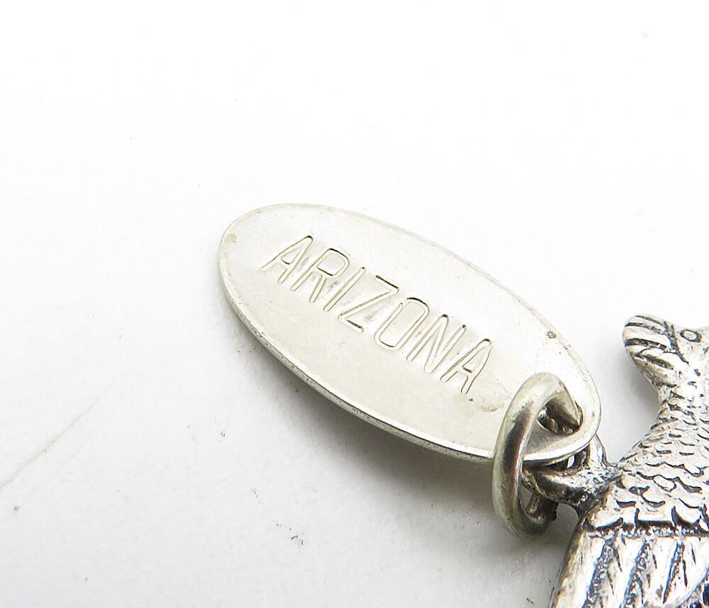 925 Sterling Silver  Vintage Petite Road Runner Bird Arizona Pendant  PT6407