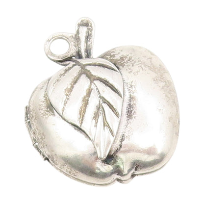 925 Sterling Silver Vintage Pendant Classic Puffy Apple Charm OPENS  PT25334