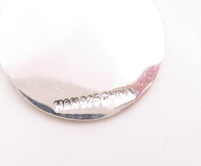 925 Sterling Silver Vintage Pendant Cutout Real Diamonds Heart & Coin  PT23797