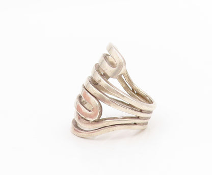 925 Sterling Silver Vintage Ring SILPADA Modernist Coil Maze  Sz 7.5  RG34388