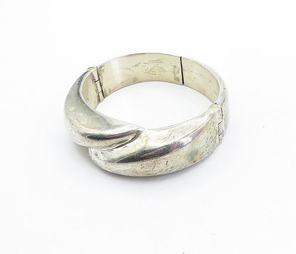 MEXICO 925 Sterling Silver  Vintage Hollow Fluted Dome Bangle Bracelet  BT1526