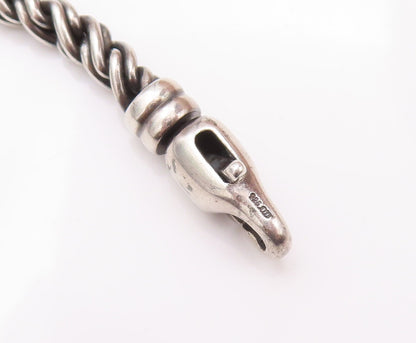 925 Sterling Silver Vintage Necklace Solid Inter woven Twisted Rope  NE4273
