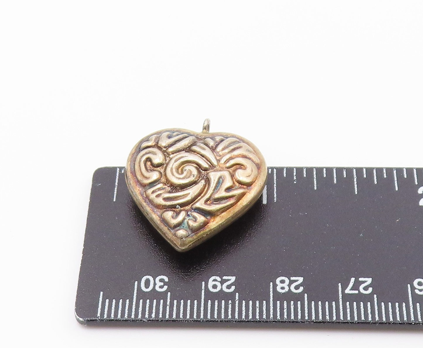 925 Sterling Silver  Vintage Hollow Patterned Love Heart Pendant  PT17357