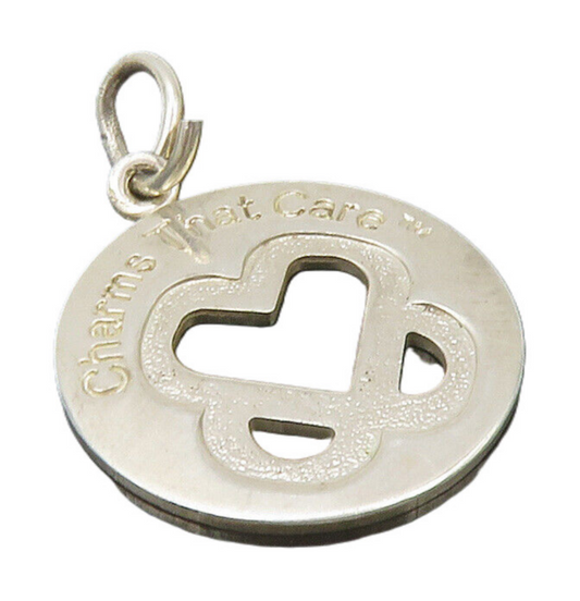 925 Sterling Silver  Vintage Open Love Heart Shiny Round Drop Pendant  PT9849