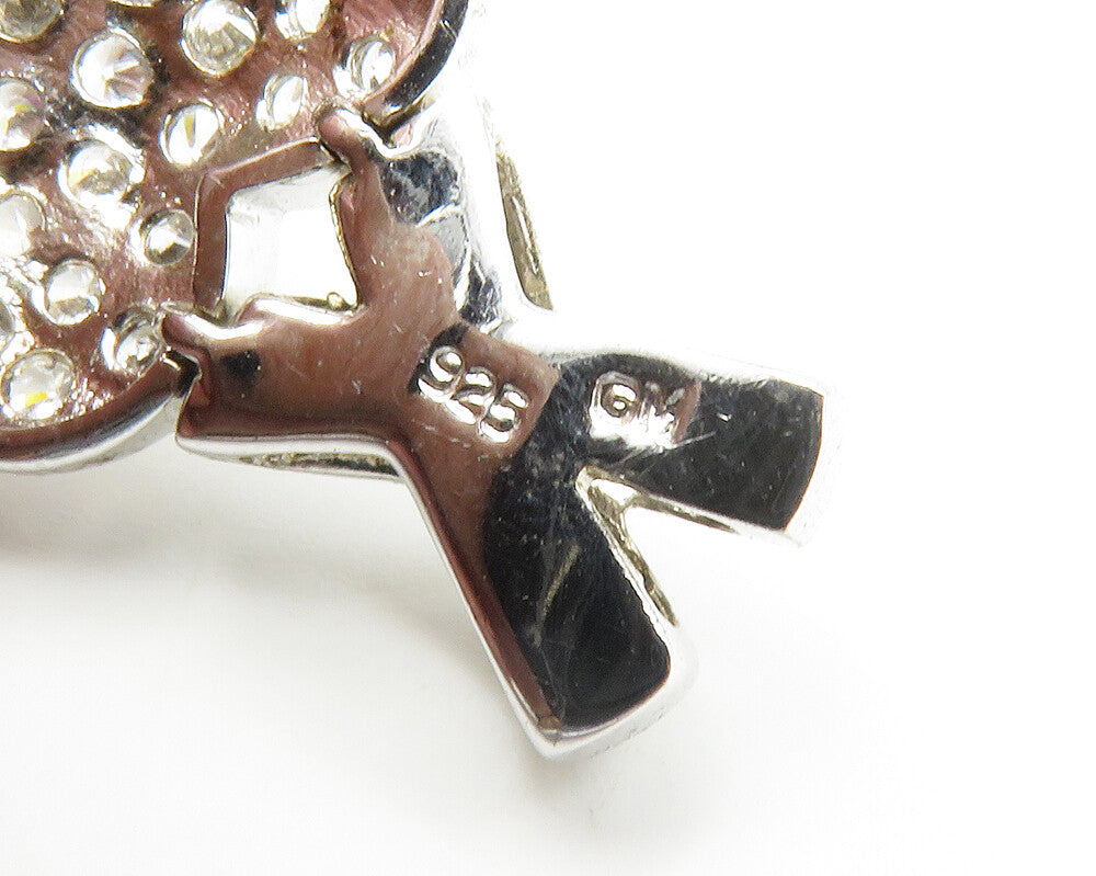 925 Sterling Silver  Cubic Zirconia Encrusted Love Heart Pendant  PT10965
