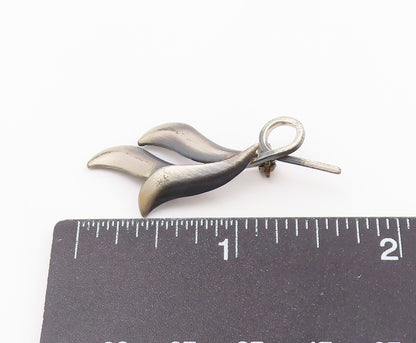 SIAM 925 Sterling Silver  Vintage Petite Dark Tone Floral Brooch Pin  BP3187