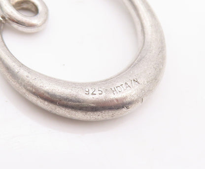 925 Sterling Silver Vintage Pendant Designer Loop With Diamond Inlay  PT23425